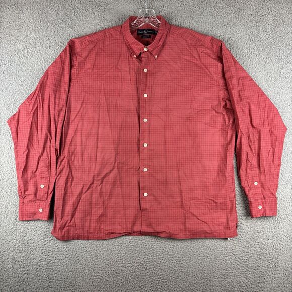 Ralph Lauren Greggor Shirt Men’s 2XL Red Button Down Long Sleeve - Picture 1 of 12